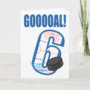 Carte Joueur de hockey But Gooooal j'ai 6 ans Hockey sur