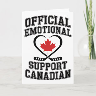 Carte Joueur de hockey canadien de soutien émotionnel of