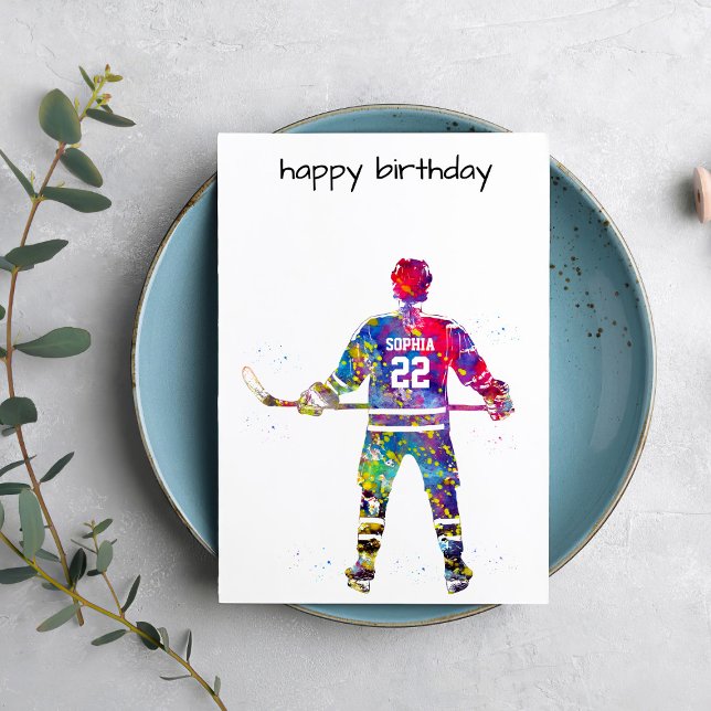 Carte Joueur de hockey coloré (Créateur téléchargé)