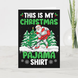 Carte Joueur de hockey de Noël Xmas Sports C'est mon Noë