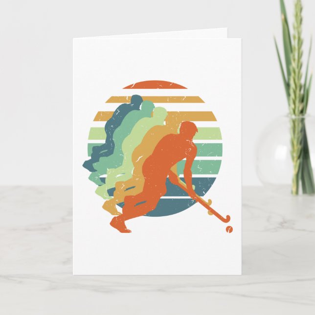 Carte Joueur de hockey de terrain rétro, de hockey de te (Devant)