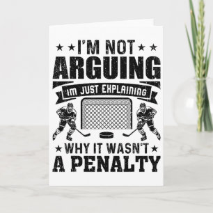 Carte Joueur de hockey drôle Je ne discute pas, j'expliq