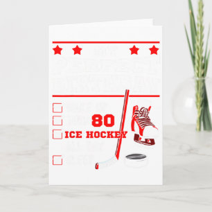 Carte Joueur de hockey sur glace 80e anniversaire parfai