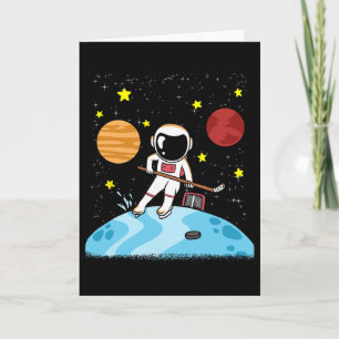 Carte Joueur de hockey sur glace Astronaute Planètes Esp