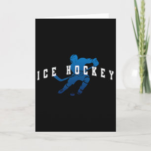 Carte Joueur de hockey sur glace Équipe Bleue Texte univ