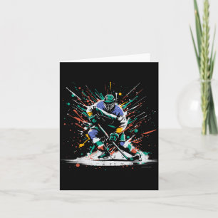 Carte Joueur de hockey sur glace peinture éclaboussure a