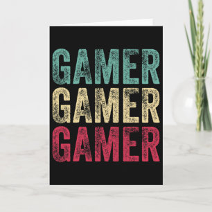 Carte Joueur de jeu vidéo Gamer Rétro Vintage Garçons Ad