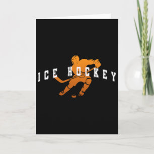 Carte Joueur de l'équipe orange de hockey sur glace Text