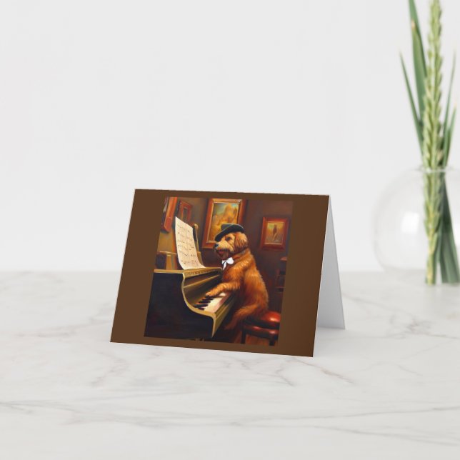 Carte Joueur de piano de chien (Devant)