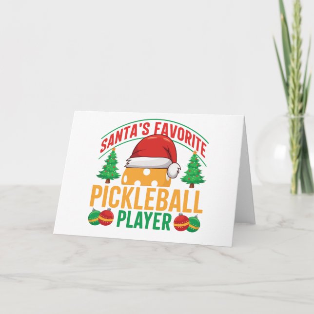 Carte  Joueur de Pickleball préféré du Père Noël – Drôle (Devant)
