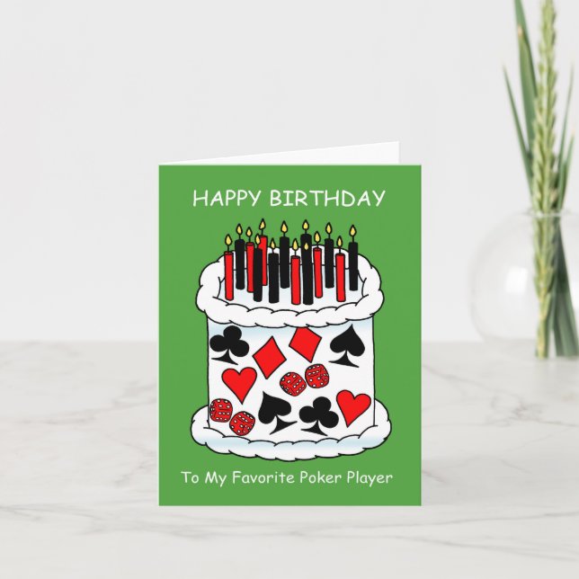 Carte Joueur de poker de joyeux anniversaire (Devant)