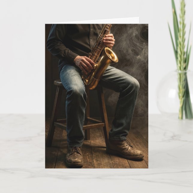 Carte Joueur de saxophone à la retraite (Devant)