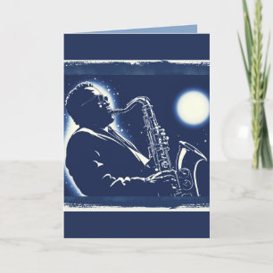 Carte Joueur de saxophone blues Pop Art Musiciens Musiqu