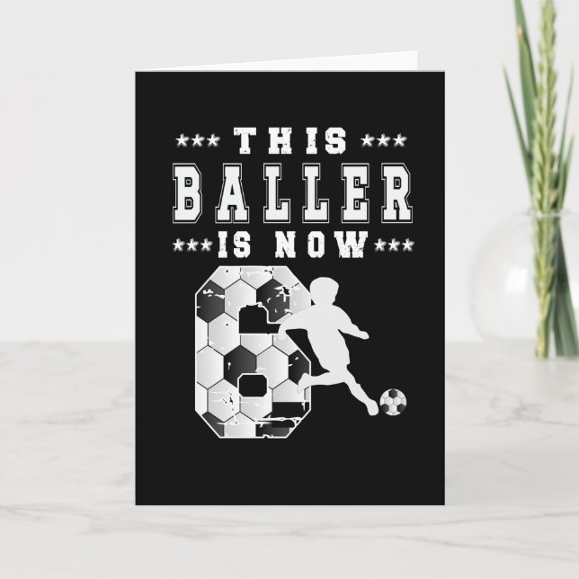 Carte Joueur de soccer cadeau 6e anniversaire Garçon 6 a (Devant)