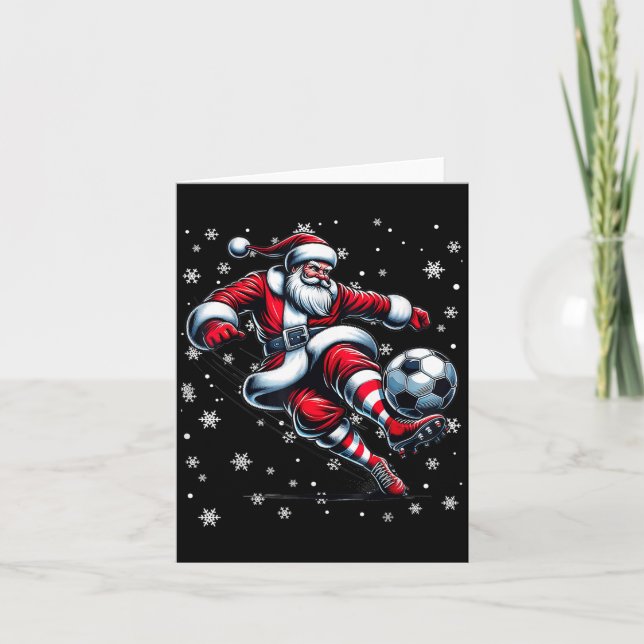 Carte Joueur de soccer de Noël Amant de la chaîne Santa  (Devant)