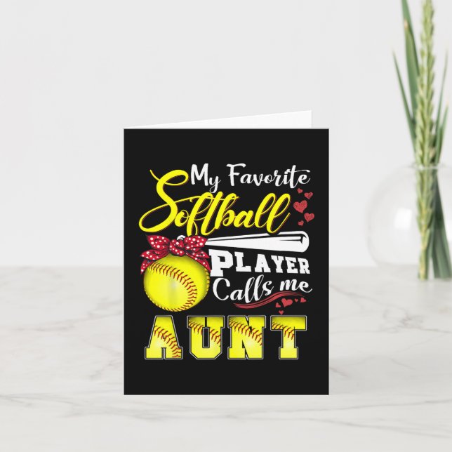 Carte Joueur de softball préféré m'appelle tante Tee Fêt (Devant)