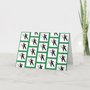 Carte Joueur de tennis de Noël Motif vert