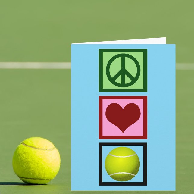 Carte Joueur de tennis Peace Love Anniversaire (Créateur téléchargé)