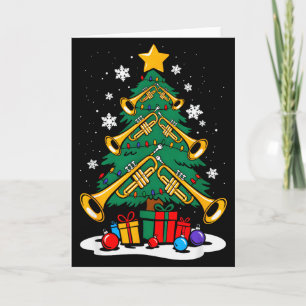 Carte Joueur de trompette de Noël Arbre de Noël Musique