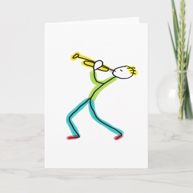 Carte Joueur de trompette Stickman (Devant)