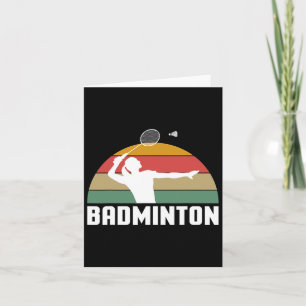 Carte Joueur de Volant de badminton rétro vintage