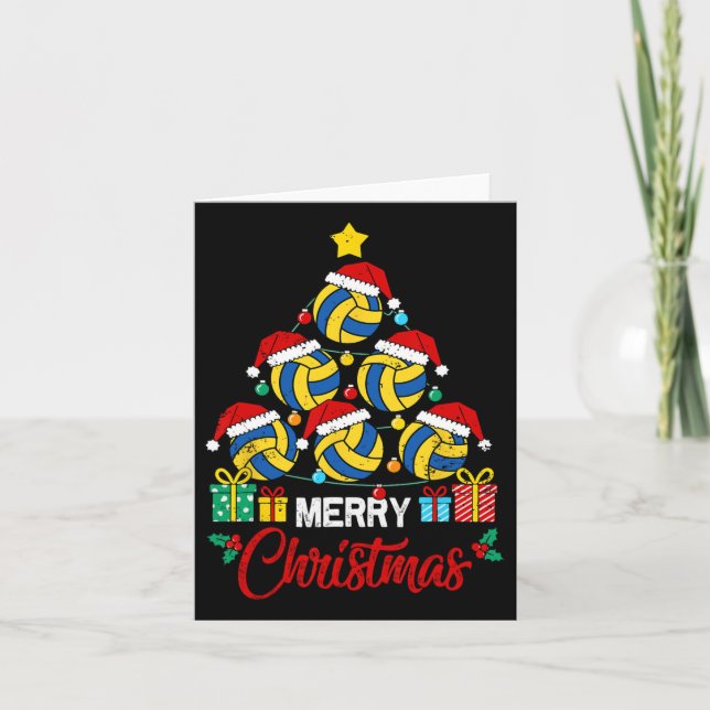 Carte Joueur de volley-ball Christmas Tree Lights (Devant)