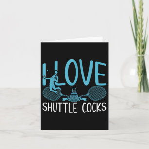 Carte Joueur drôle aime le badminton Blague J'aime Shutt