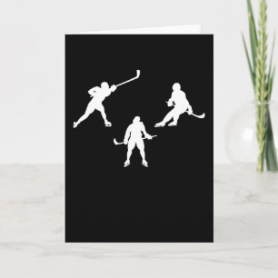 Carte Joueur en bâton de hockey sur glace silhouette cad