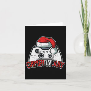 Carte Joueur Noël en juillet Manette de jeu vidéo