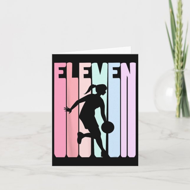 Carte Joueur Retro Bysketbyll 11e Anniversaire 11 Ans (Devant)