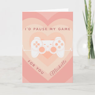 Carte Joueur romantique Peach Couché Coeur mignon Joysti