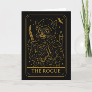 Carte Joueur Rpg Rogue D20 Dés Nerd Geek Chat Hommes Fem