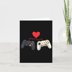 Carte Joueur Vidéo Valentines Jour Avec Contrôleurs Coeu