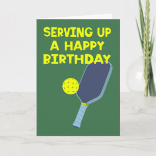Carte Joueurs de Pickleball Message personnalisé Anniver