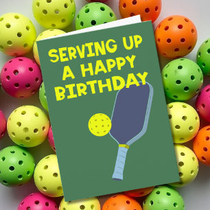 Carte Joueurs de Pickleball Message personnalisé Anniver