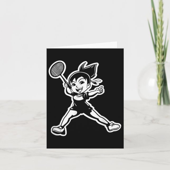 Carte Joueuse de badminton Comic Navette Joueuse  (Devant)