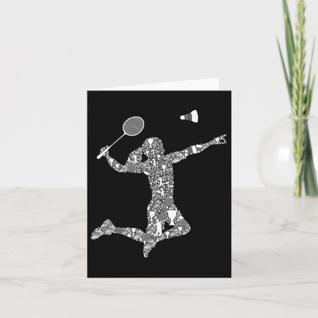 Carte Joueuse de Badminton Navette femmes filles (Devant)