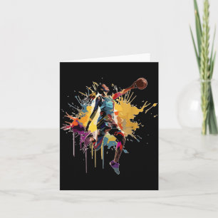 Carte Joueuse de baseball femme éclaboussure de peinture