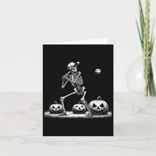 Carte Joueuse de baseball Skeleton Joueuse d'Halloween H