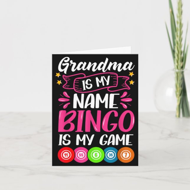 Carte Joueuse de Bingo Grand-mère Citation de Bingo Drôl (Devant)