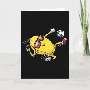 Carte Joueuse de football Nugget de poulet Jouant au foo
