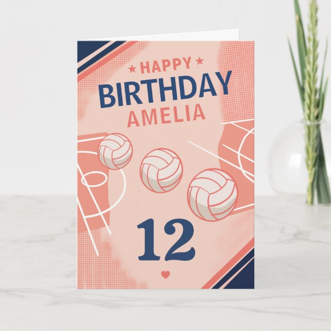 Carte Joueuse de netball 12 ans anniversaire fille (Devant)