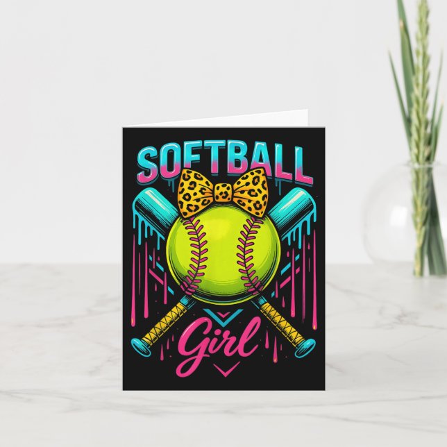 Carte Joueuse de softball fille crème glacée Softball Dr (Devant)
