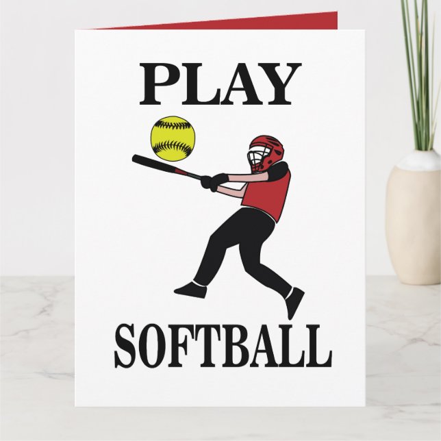 Carte Joueuse de softball joue au softball (Devant)