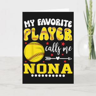 Carte Joueuse de softball Mon joueur préféré m'appelle N