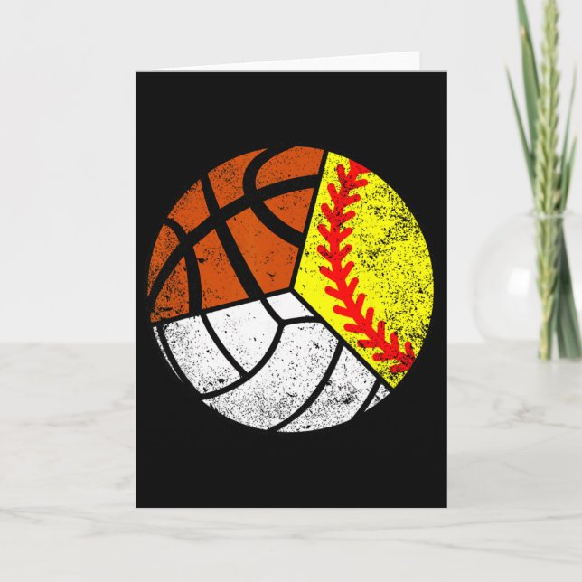 Carte Joueuse de softball volley-ball basket-ball drôle  (Devant)