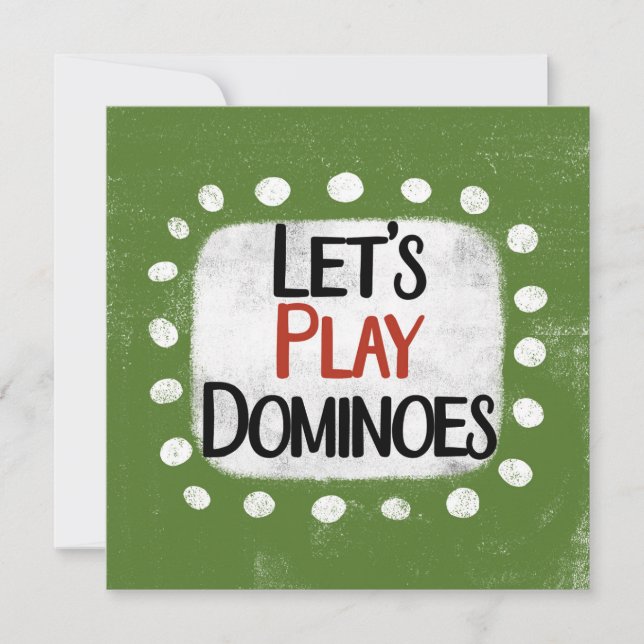 Carte Jouons à Dominoes Greeting Card (Devant)