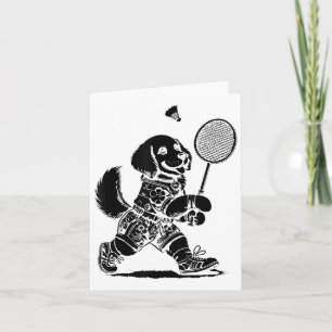 Carte Jouons Badminton Player Shutter Racket