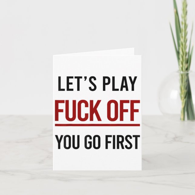 Carte  Jouons pour que vous partiez en premier Humour sa (Devant)