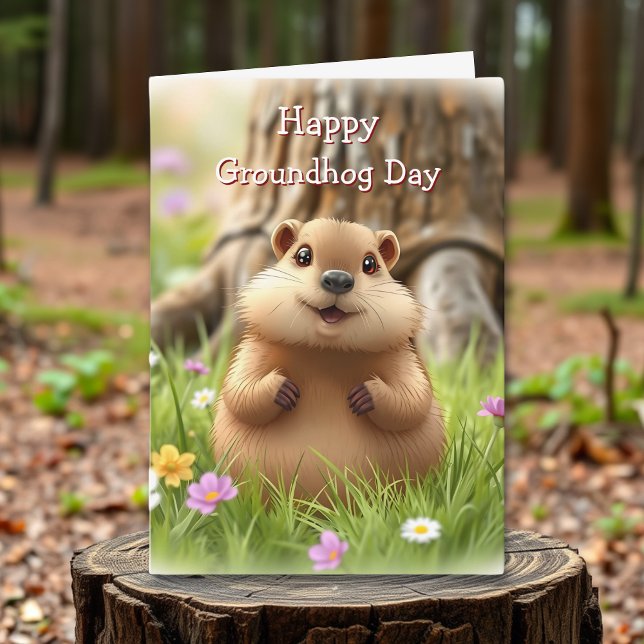 Carte Jour adorable de la marmotte (Créateur téléchargé)
